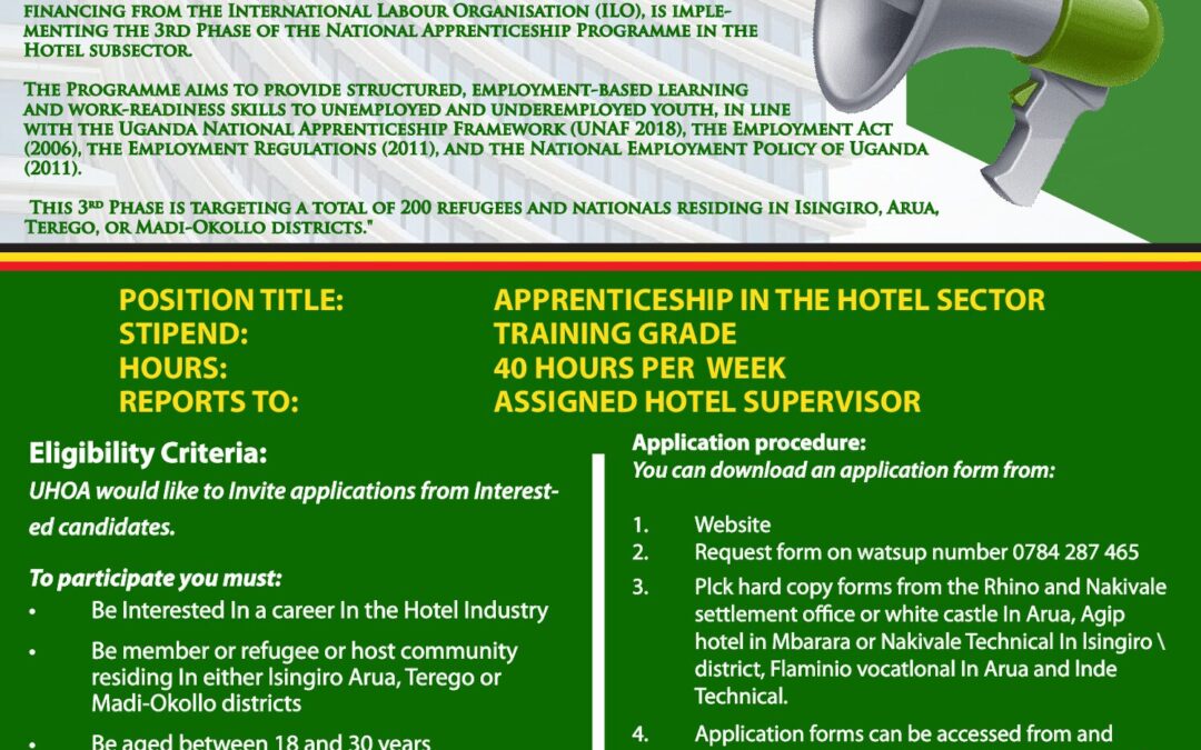 3rd Cohort of the Hotel Apprenticeship Training Programme in Rwenzori and Albertine Regions